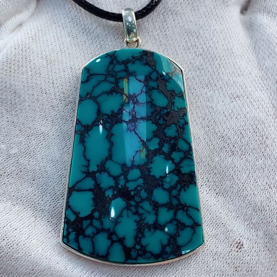 绿松石银S925镶嵌原矿无优化