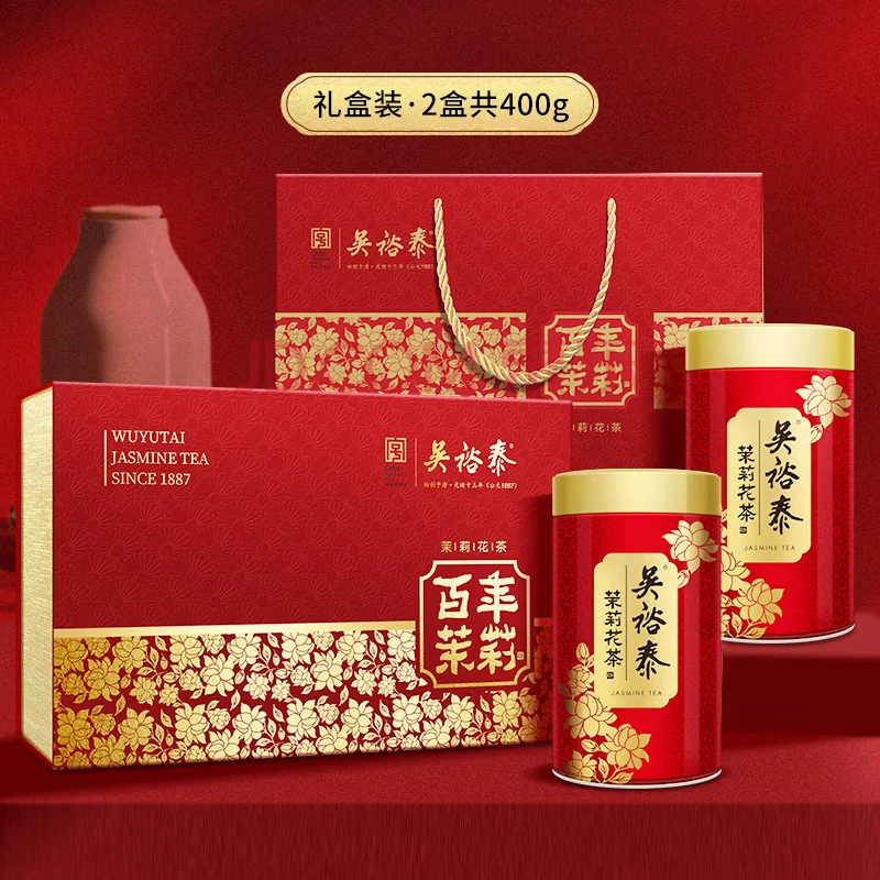 【吴裕泰】百年茉莉花茶礼盒200g*2盒