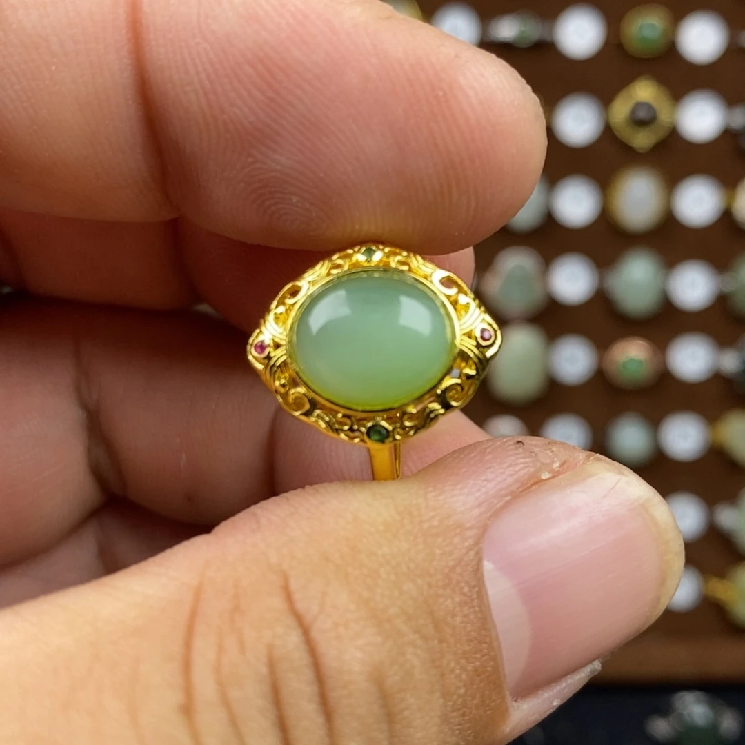和田玉（碧玉）戒指合金