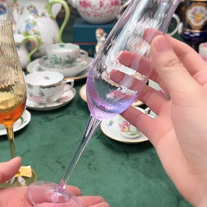 梅森摩瑟联名水晶香槟杯紫色