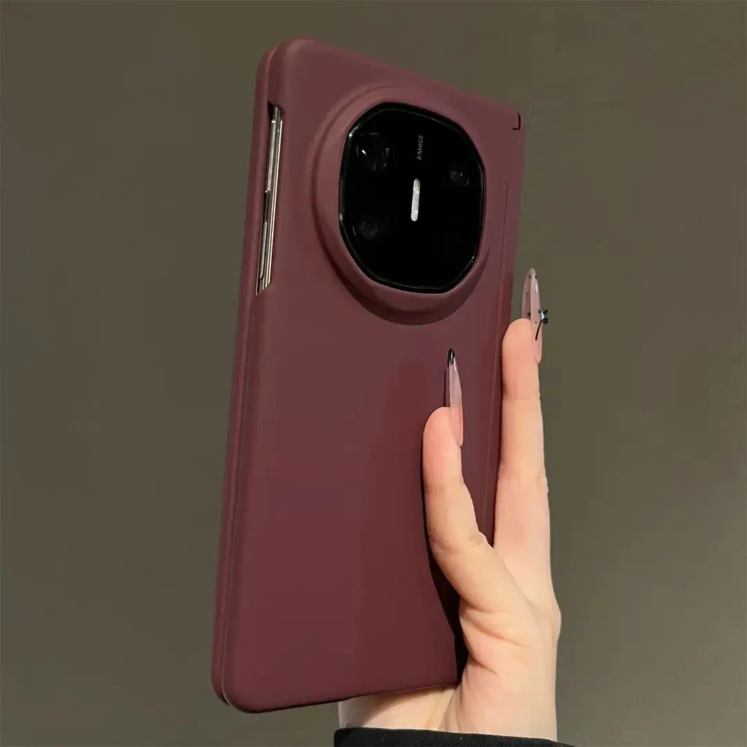 ins风酒红磨砂肤感适用华为MateX6典藏版折叠屏手机壳简约高级感