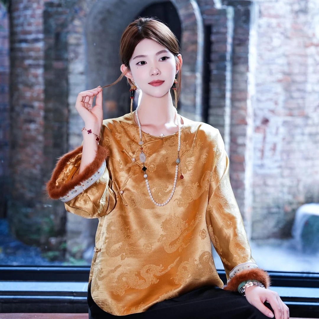 一枕槐安·【珑玥单款】新中式国风日常百搭上衣女士加厚时尚冬款