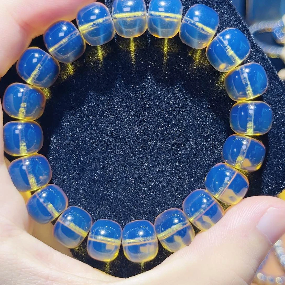 蓝珀未镶嵌珠宝奇石11mm墨西哥蓝珀