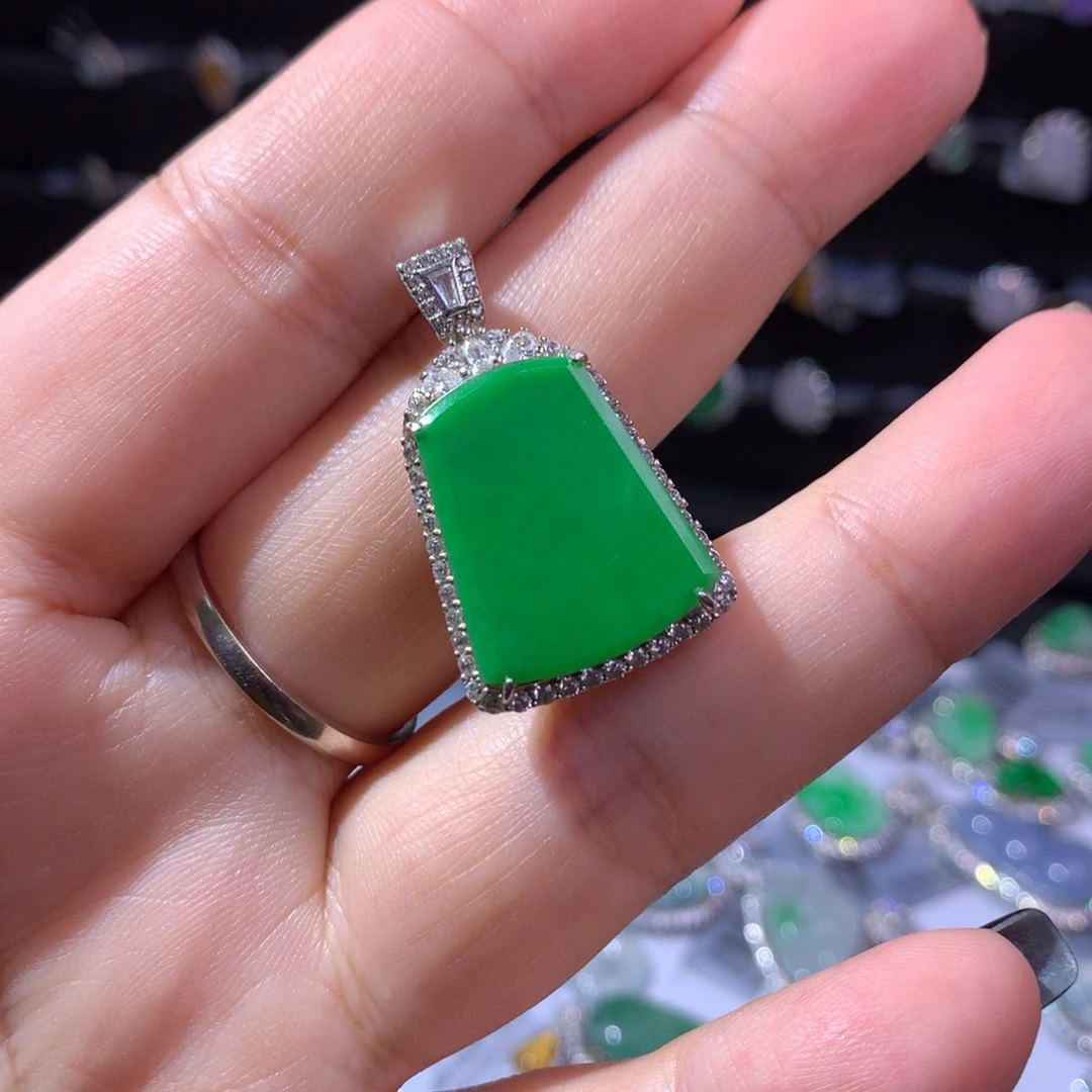 翡翠银S925镶嵌颈饰