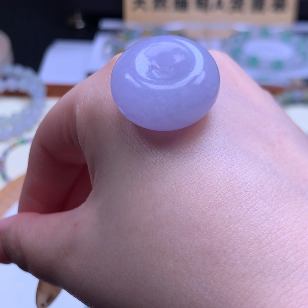 定制翡翠未镶嵌紫平安扣