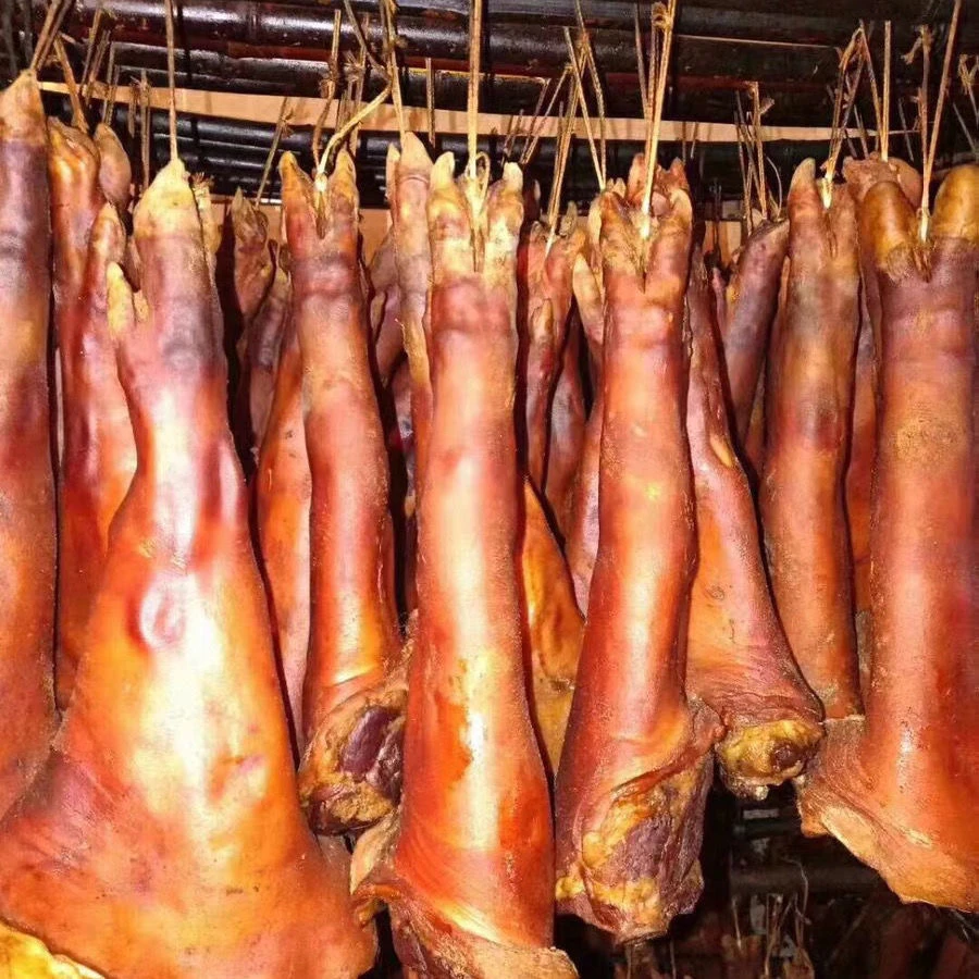 【腊猪脚猪蹄肉】农村柴火烟熏前蹄腊猪蹄膀肉断骨真空包装直播