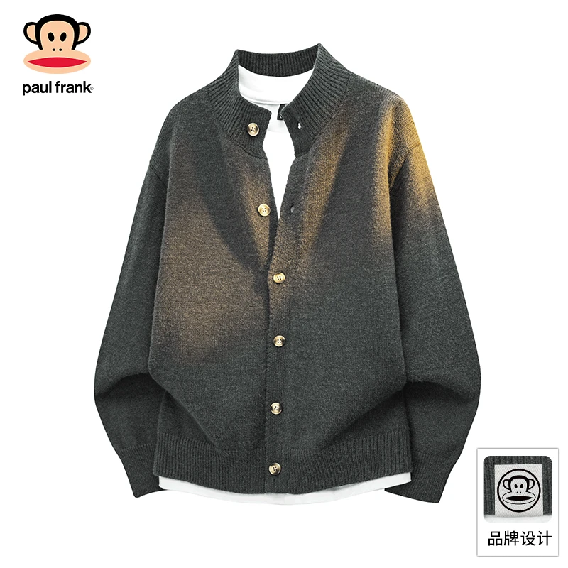 PaulFrank/大嘴猴2025新款毛衣针织衫男秋季立领休闲宽松保暖外套