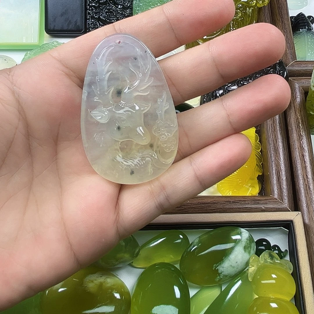 未镶嵌岫玉吊坠(不含链)D*