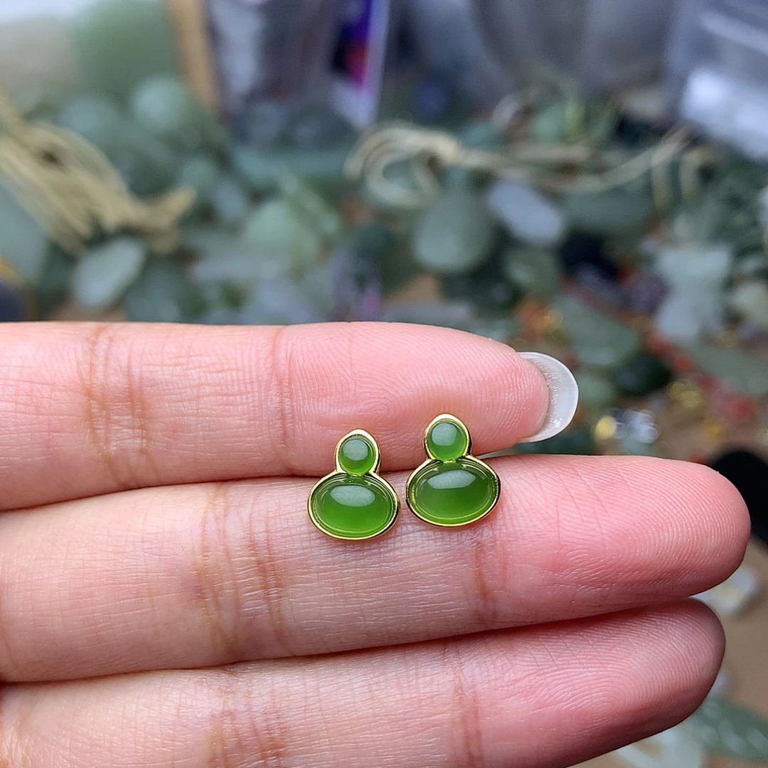 和田玉银S925镀金镶嵌颈饰