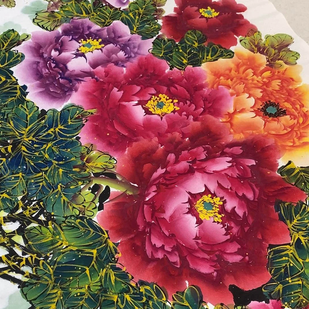 国画收藏金线牡丹