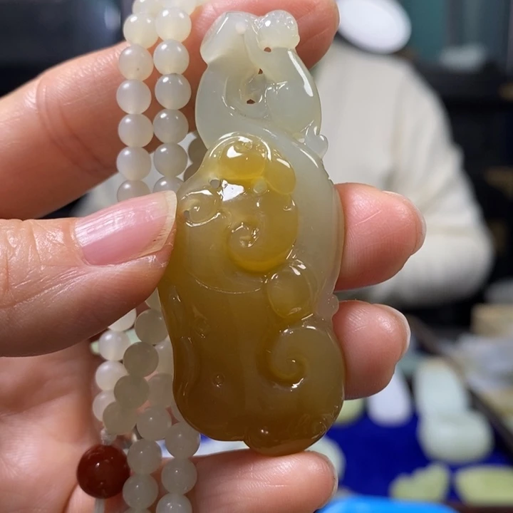 和田玉挂件未镶嵌花***8