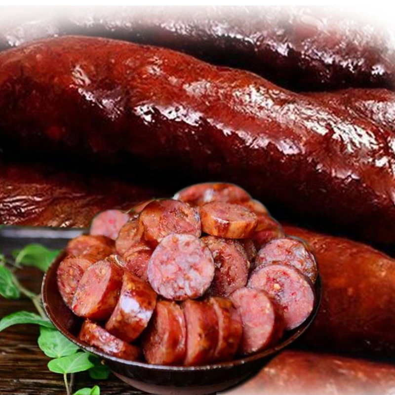 正宗川味麻辣五香纯肉香肠传统柏树烟熏四川特产
