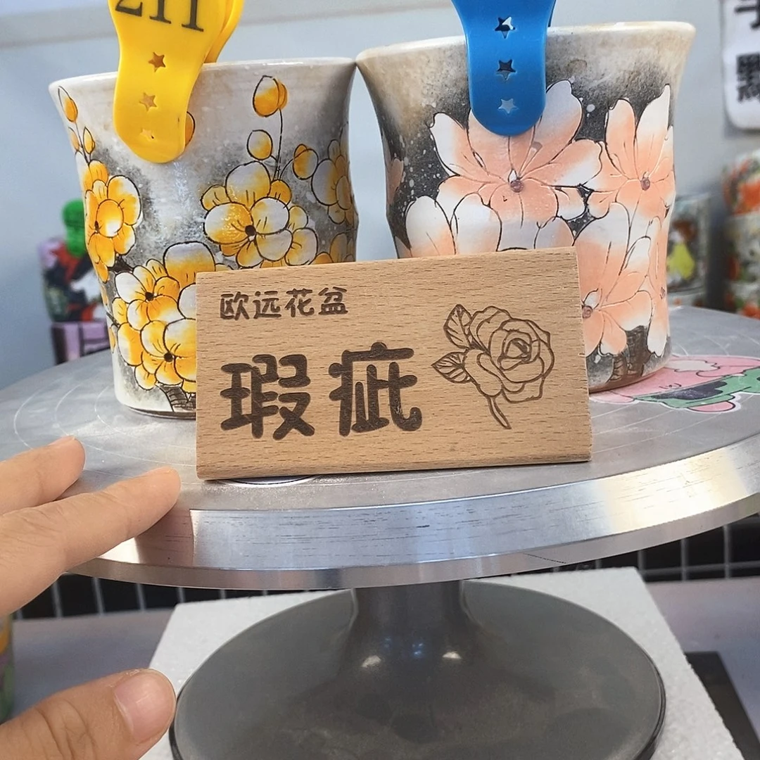 花盆紫砂红陶手绘花盆