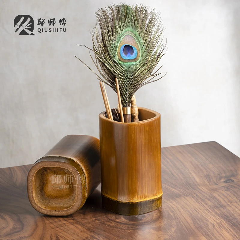 BT025（邱峰专属）竹制笔筒（底部凹凸不平）