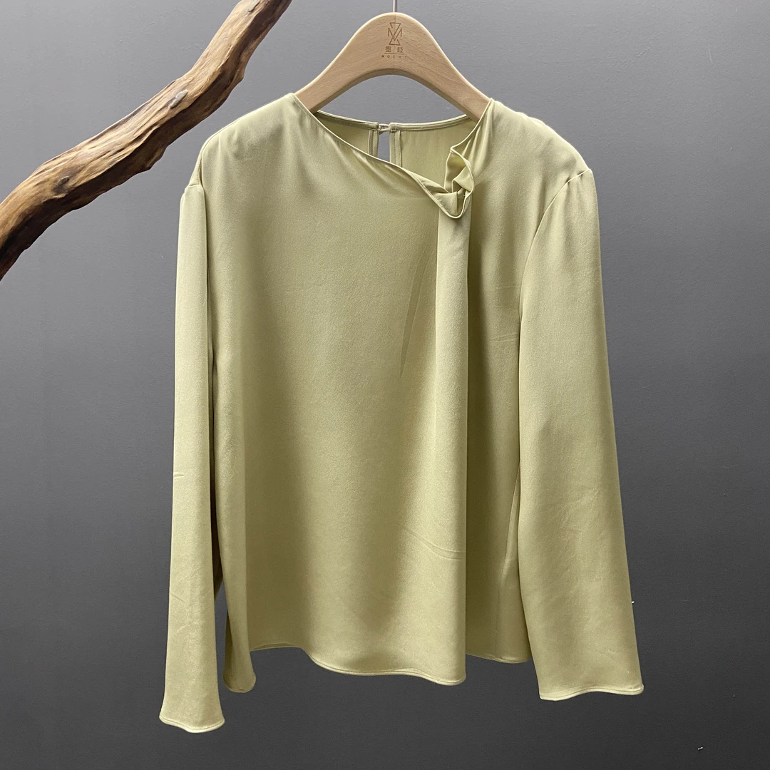 墨枝 30姆米重绉桑蚕丝衬衣S900A444