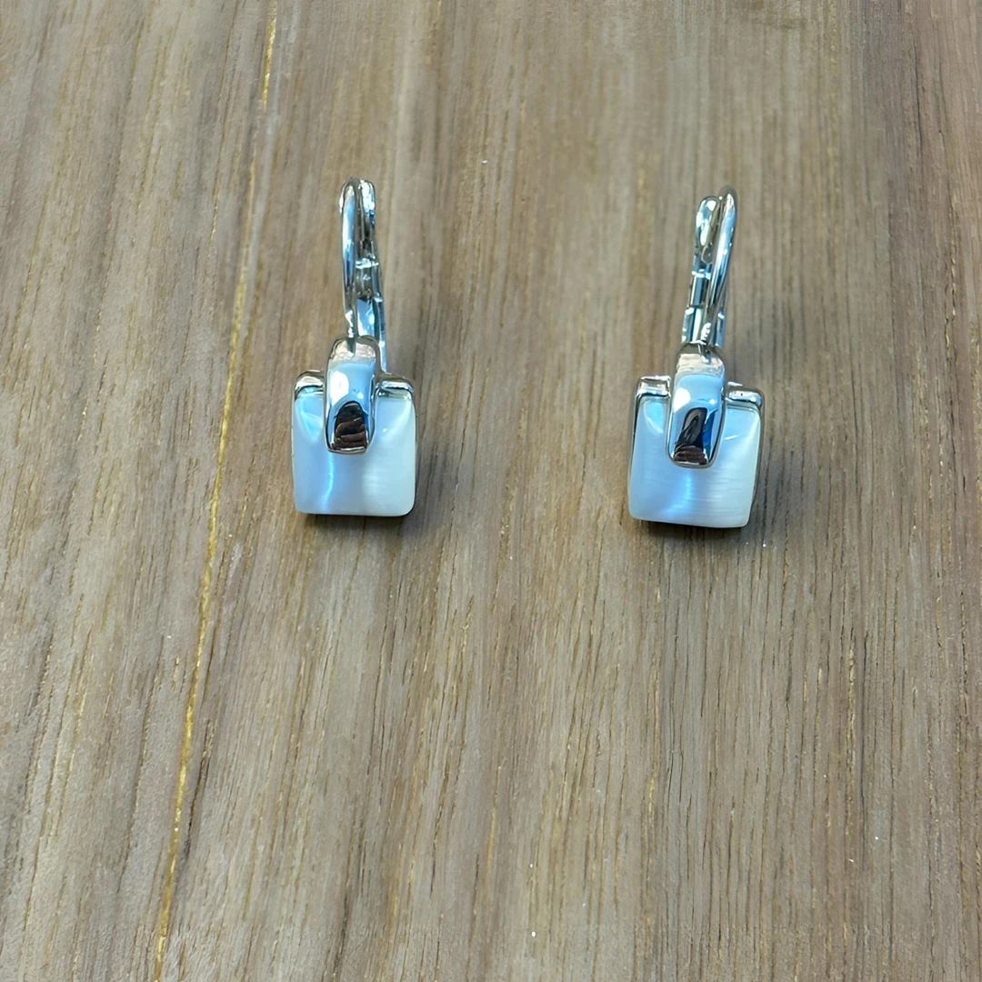 铜合金锆石耳饰 原创设计耳环配饰 银色复古简约时尚百搭中古耳饰