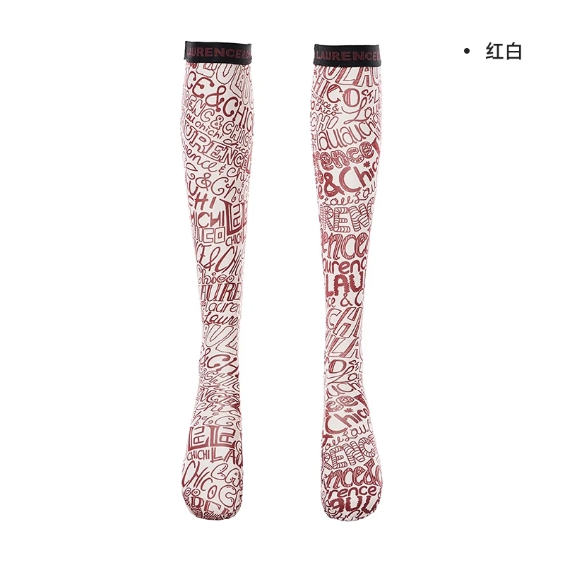 Laurence & Chico 涂鸦字母中筒袜，红白21SSCL160