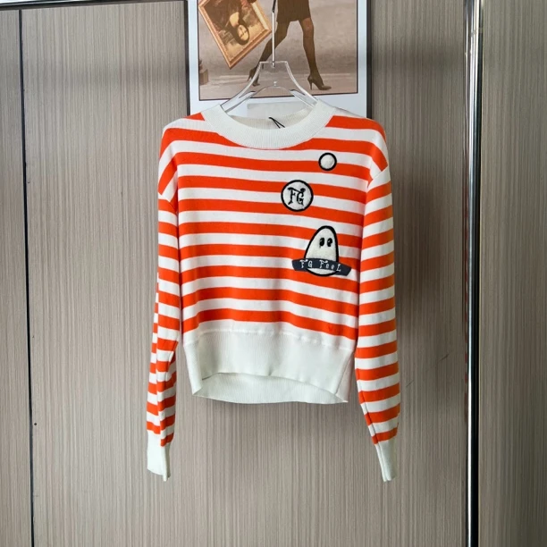 9356品牌撤柜女装FG春夏新款时尚气质百搭条纹毛衫