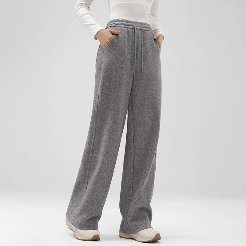 秋季女款直筒运动裤高弹常规休闲裤垂感宽松长裤休闲厚款5645