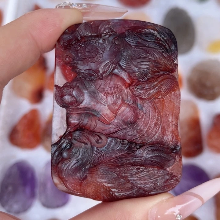 未镶嵌颈饰水晶天然水晶九尾狐吊坠雕刻狐牌