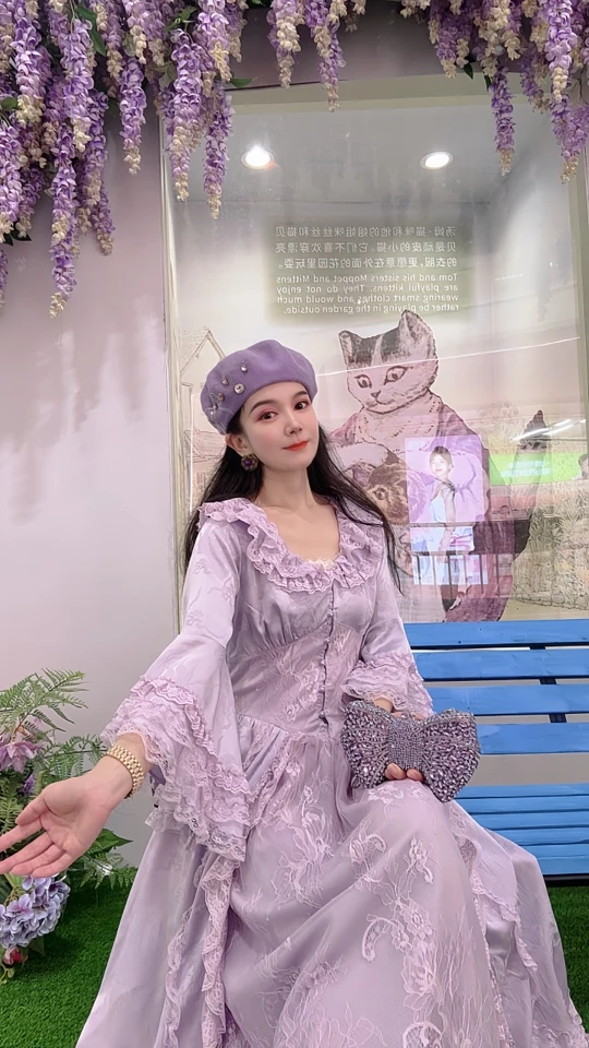 安霓王妃【美神降临】设计师限量定制洛丽塔收腰大摆宫廷风连衣裙