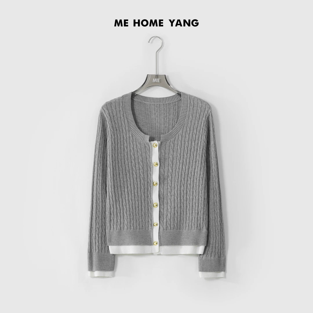 ME【绞花假两件】轻奢高定时尚设计师百搭新款毛衣MEQA0854