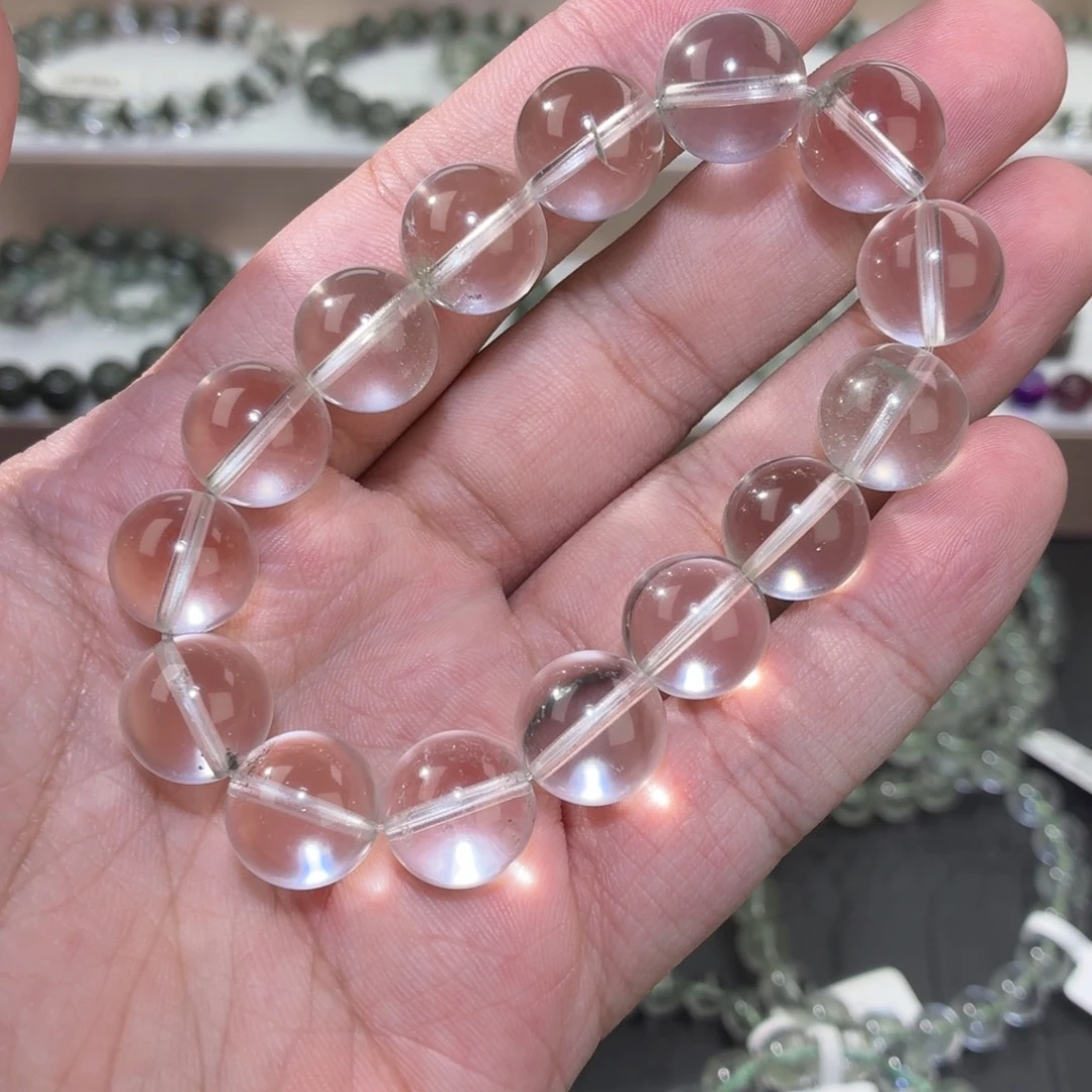 未镶嵌手链水晶3、白水体绿幽灵13m