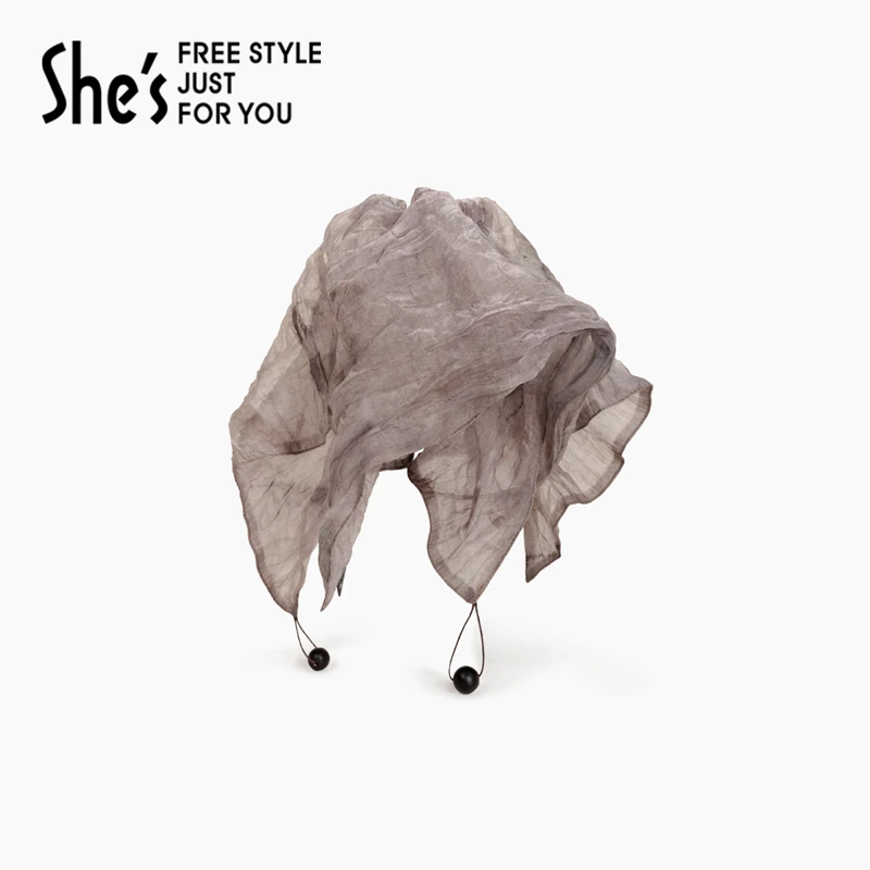 shes轻简循迹系列复古丝巾不掉色透气薄款文艺百搭时尚条纹柔软