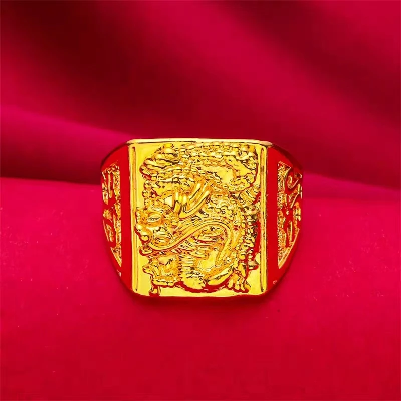 【陈总推荐】足金999飞龙在天男款经典戒指（抖音QIC质检+一物一证）