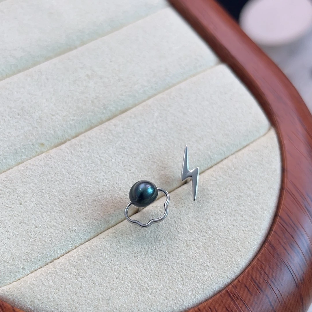 银S925镶嵌耳饰海水珍珠