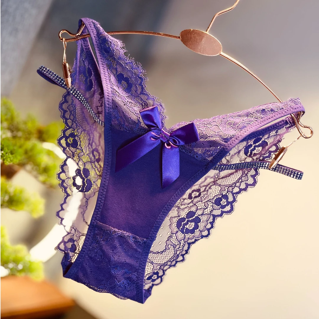 Sweetie~欧美亮钻性感网纱女士内裤诱惑纯欲少女激情女士三角裤