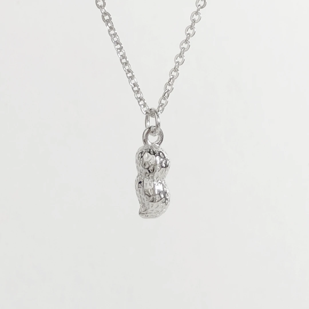 Pt950铂金花生项链好事发生中国风铂金女士项链轻奢白金中式项链