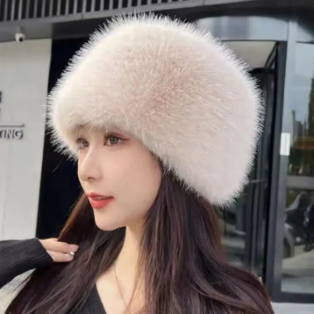 水桶无檐秋季保暖帽渔夫帽冬季韩版ins平顶帽子盆帽加厚绒帽毛球