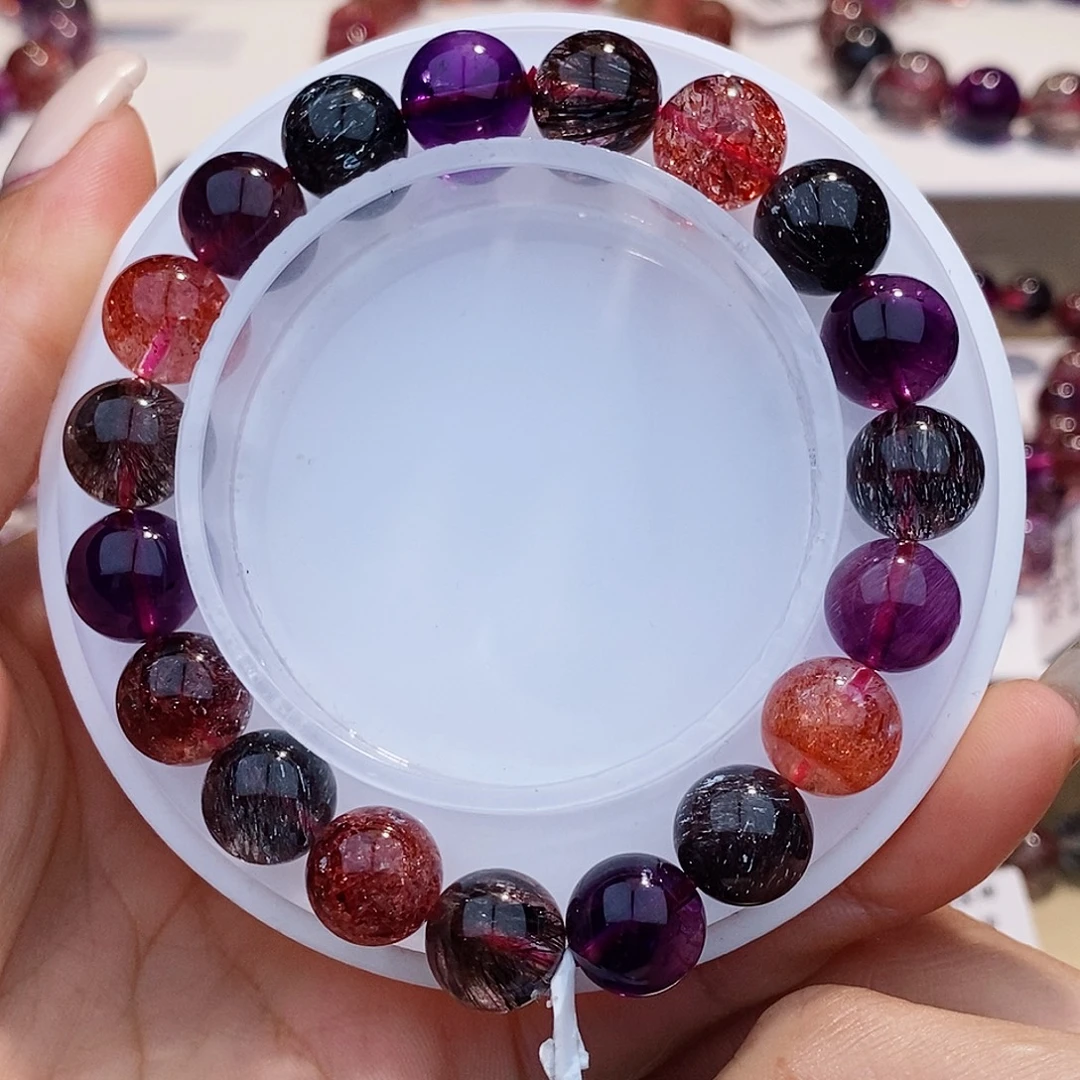 水晶未镶嵌手链黑加仑超七10+