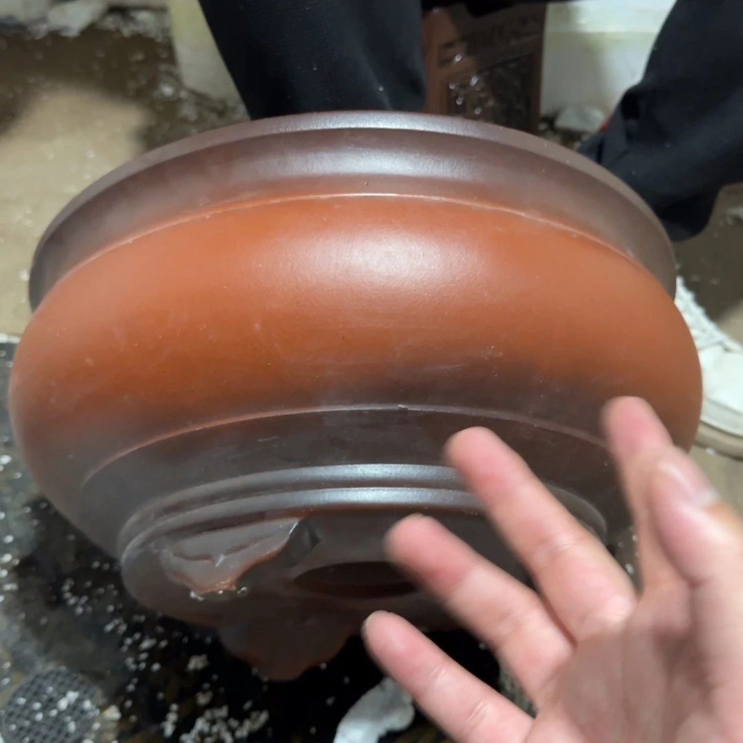紫砂花盆口径31高度15厘米