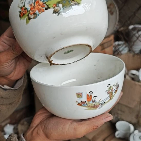 库存微瑕三娘教子碗两个