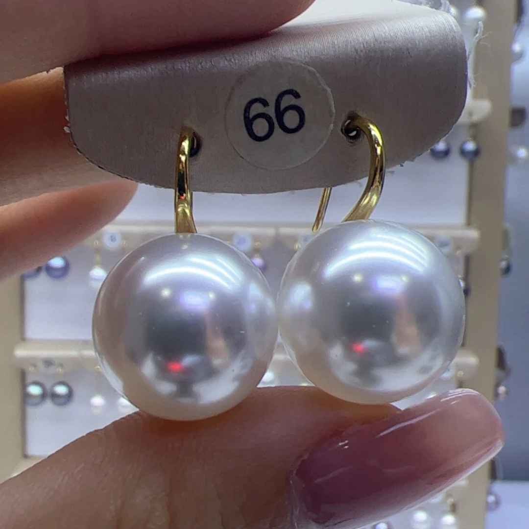 淡水珍珠耳饰18K金镶嵌