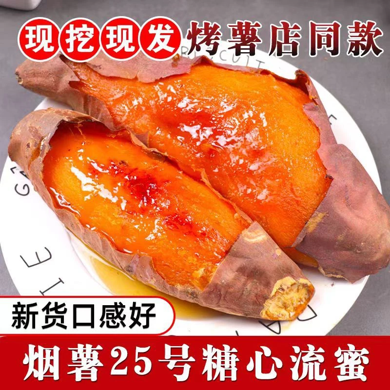 【净重5斤】正宗烟台25号蜜薯红心糖稀软瓤流油新鲜番薯