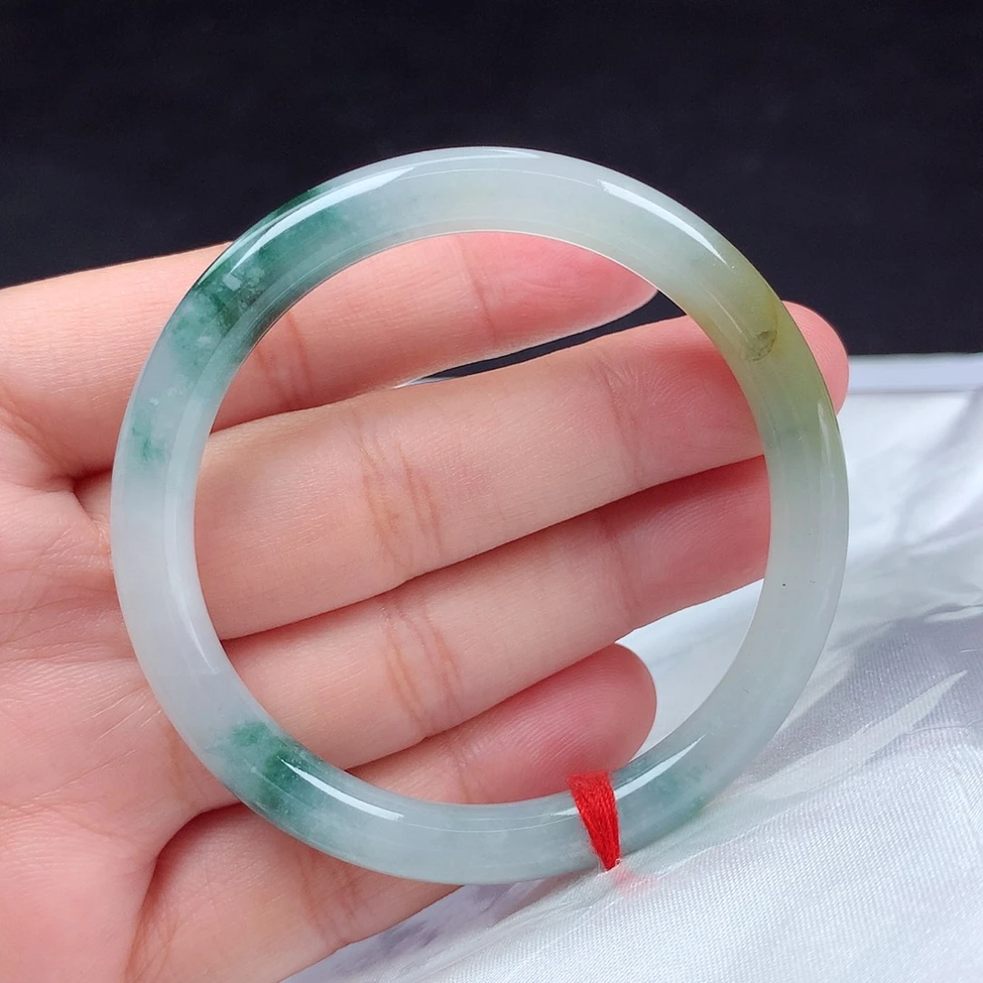 翡翠未镶嵌手镯51圆条t121504