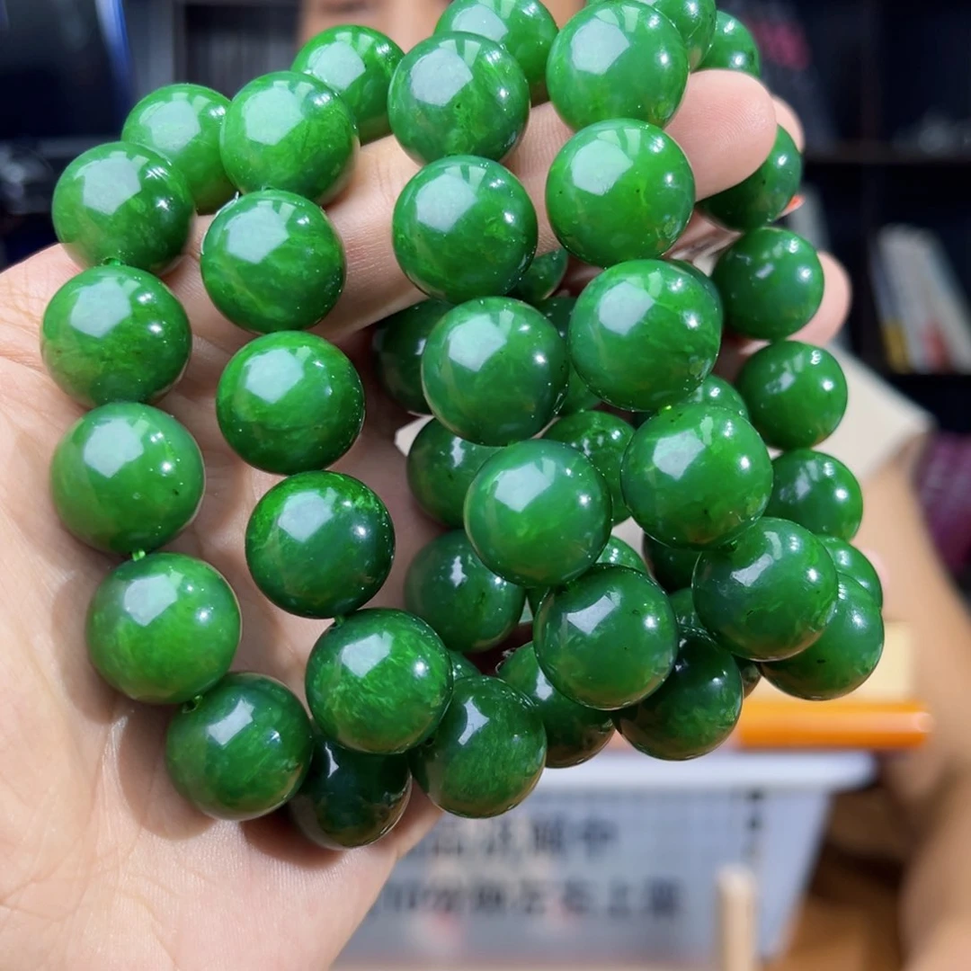 手串未镶嵌和田玉纯天然俄罗斯五号矿琉璃翠卡16多样性发其一