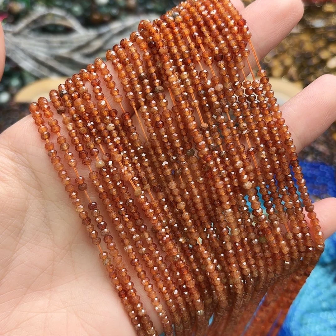 玛瑙/玉髓未镶嵌珠宝半成品2×3橙石榴算切2条