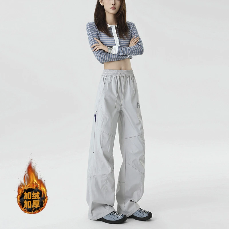 美式三防冲锋裤男女秋季款印花潮牌宽松百搭解构机能登山休闲裤子