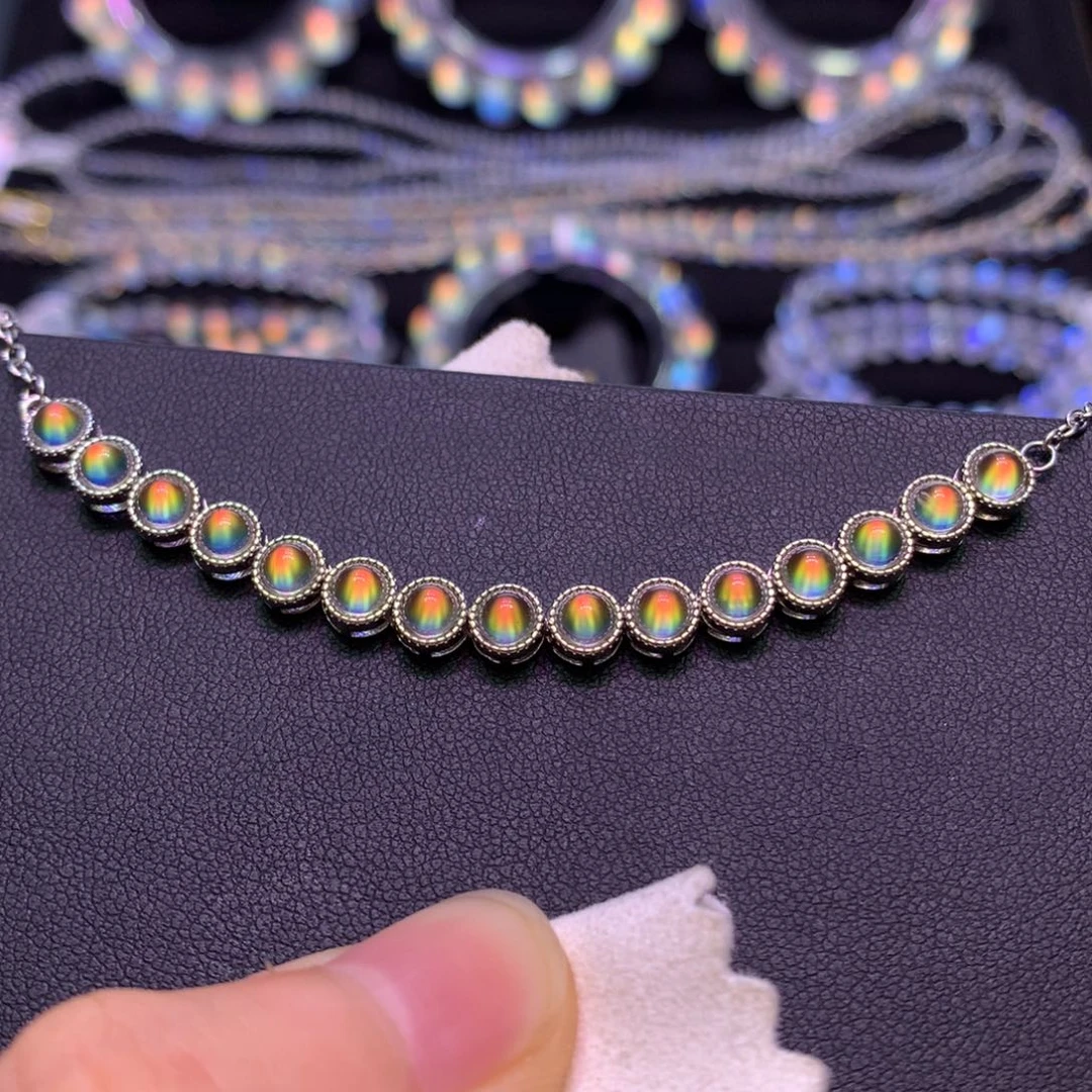 银S925镶嵌手链月光石高定版全净体上手链