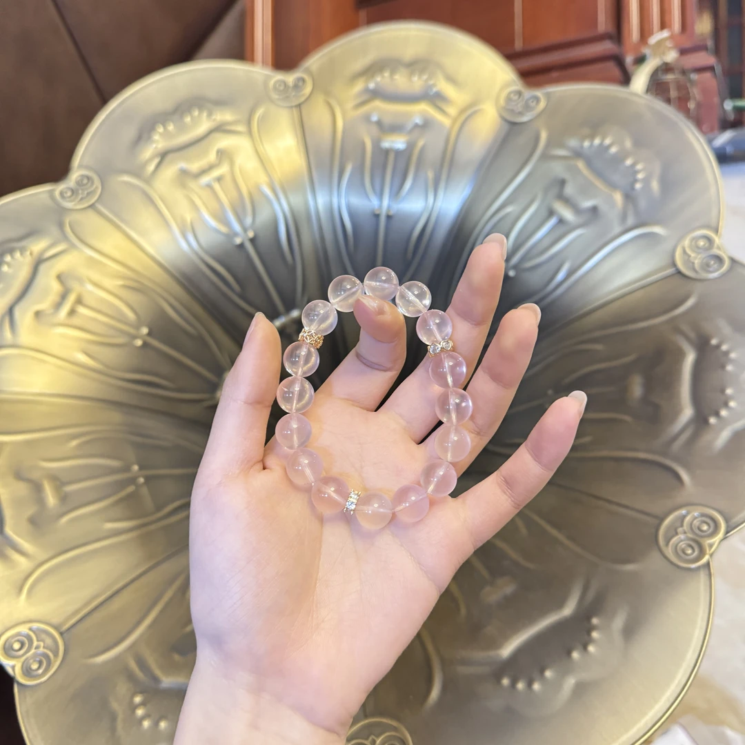 源源手作*冰橘粉手串