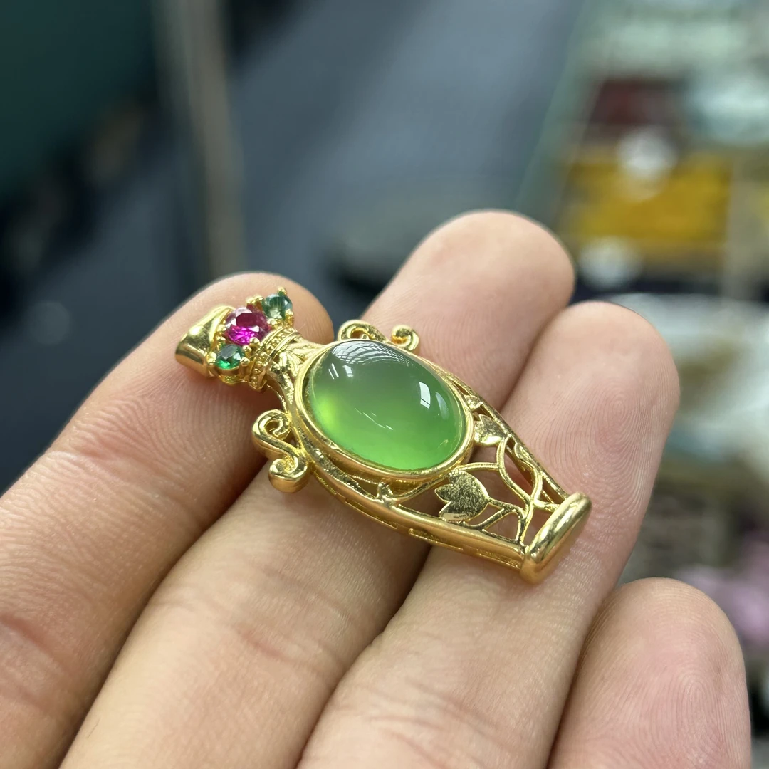 【潜珑】LQJ-0813天然高冰水瓶玛瑙吊坠