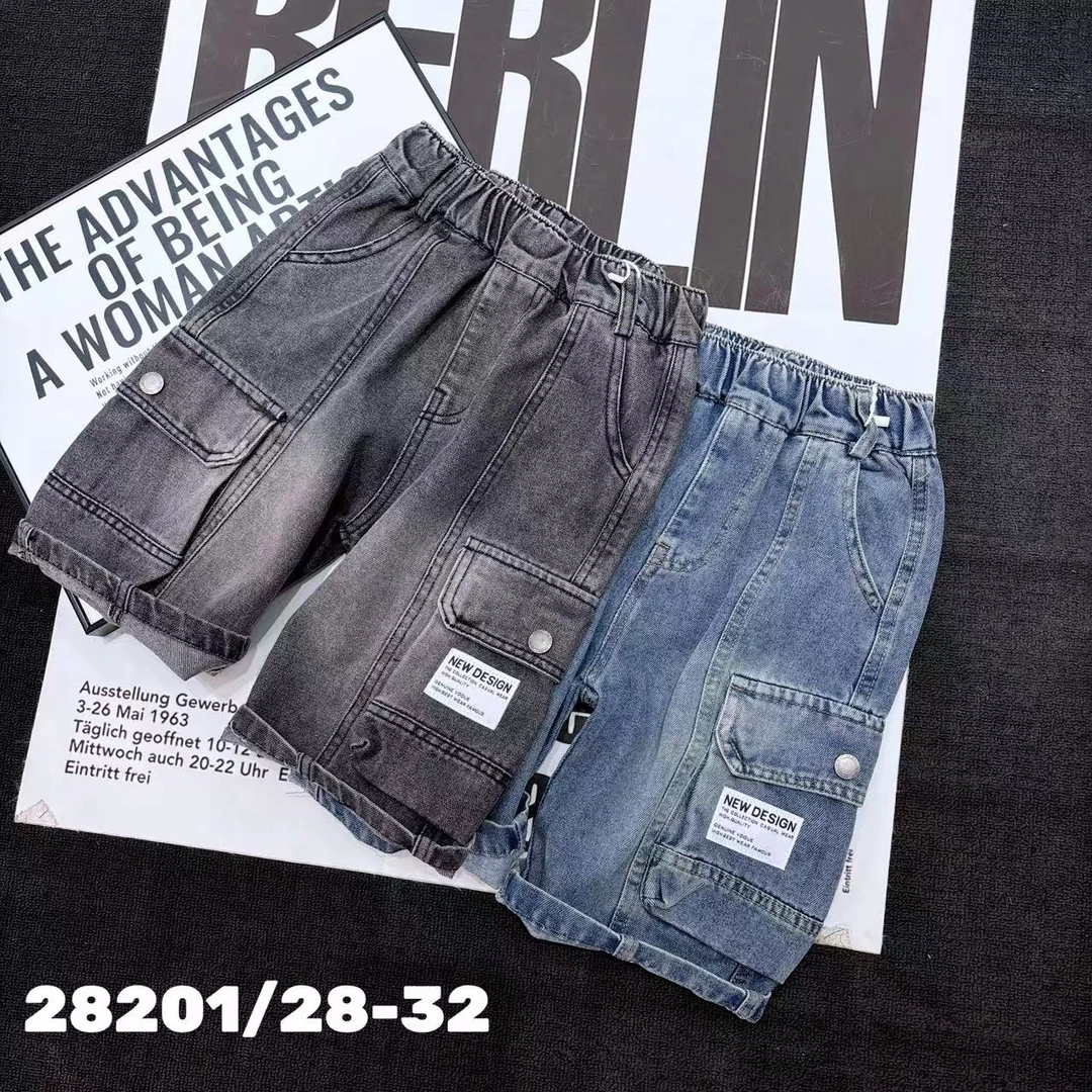 男童夏季新款韩版洋气工装百搭牛仔中裤儿童