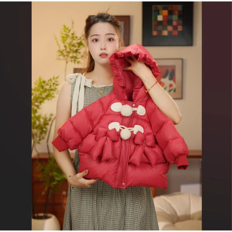 【YN童品】白鸭绒羽绒服女宝巫师帽小童新款时尚保暖洋气连帽加厚冬