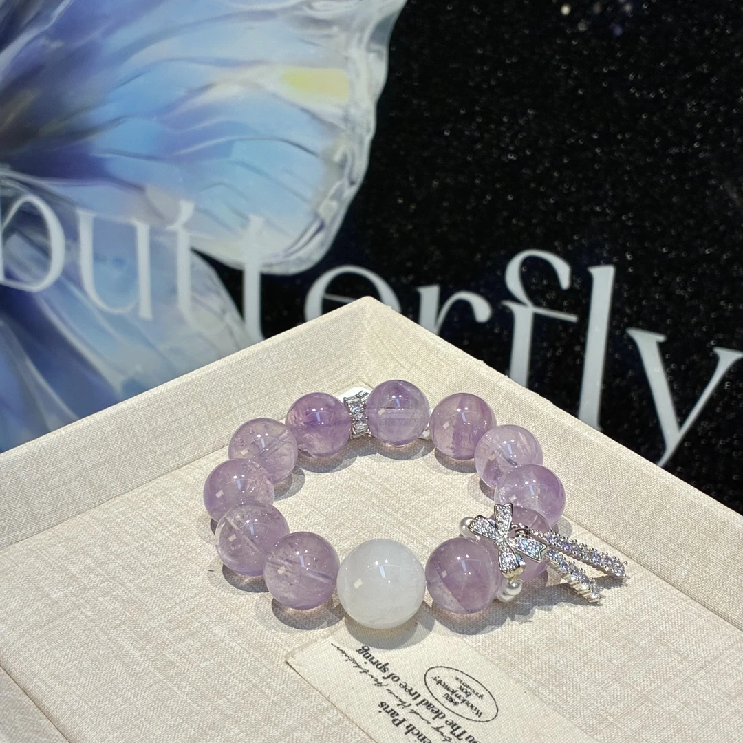 【直播间专属】 薰衣草紫15mm+白幽灵17+水晶手串多样性发其一-1780