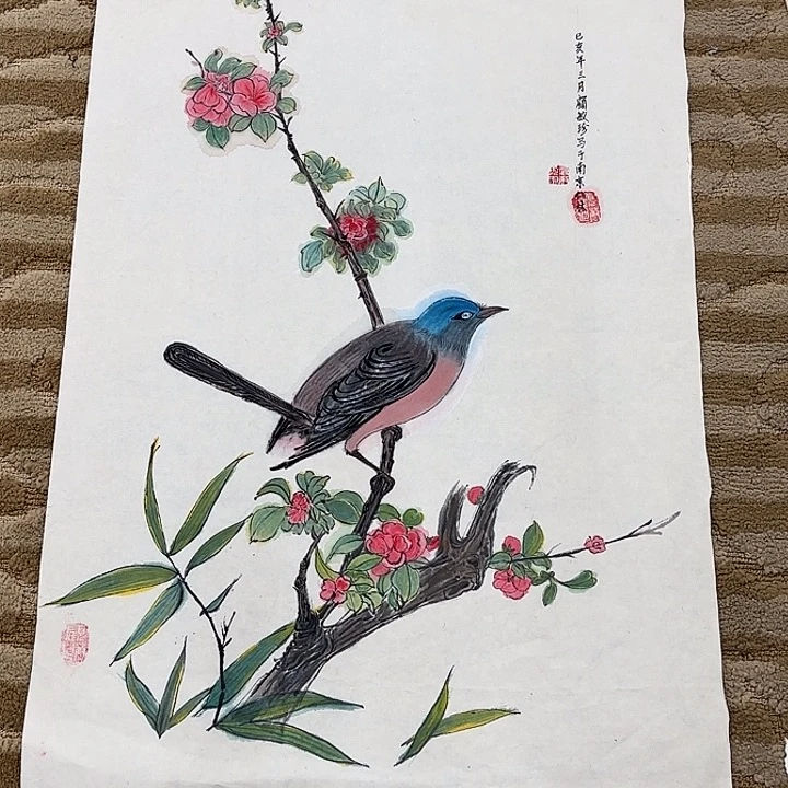 国画H***青花鸟等多种鸟类的栖息37.56