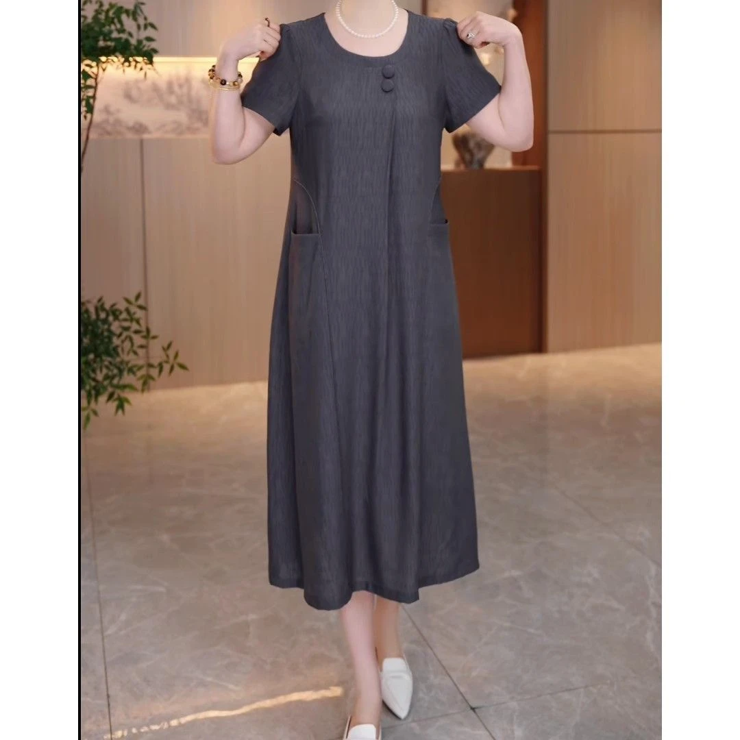 宽松夏季连衣裙高级2025时尚大码优雅遮肉气质显瘦裙子